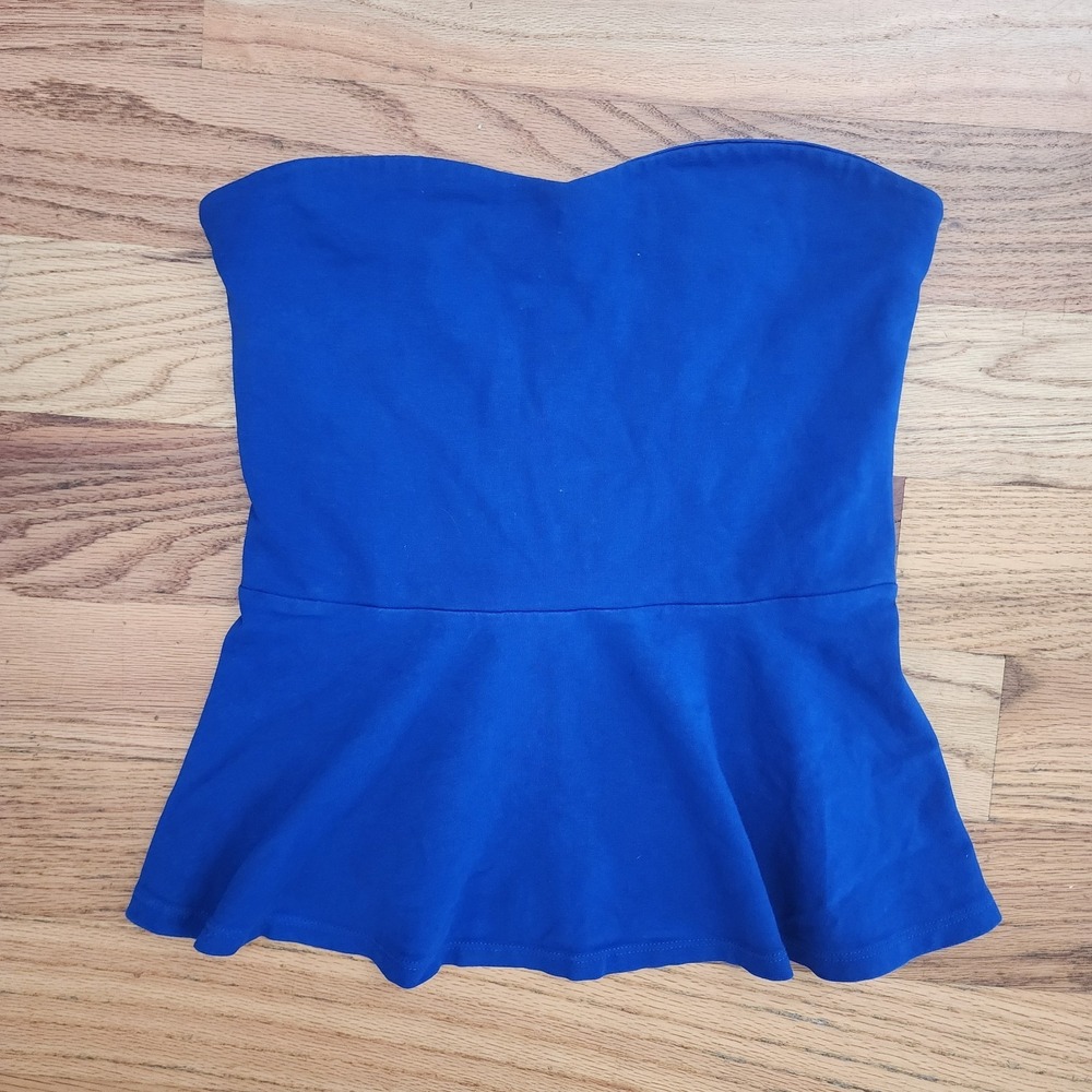 Y2K Vintage Express Tube Top Preppy Small Peplum